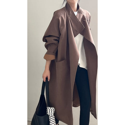 Damer casual oversized trenchcoat med forlænget snit og praktiske lommer Stilla