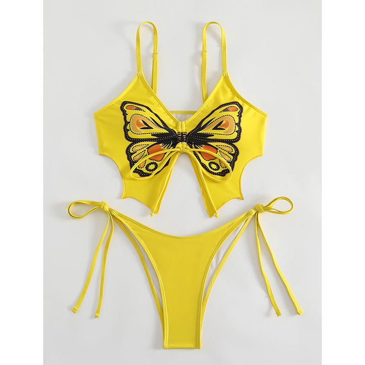 Dame Farverig Bikini-Sæt med Sommerfugl Design Skovae