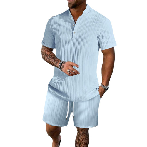 Herren stilfulde kortærmet polo t-shirt og shorts sæt Stilla