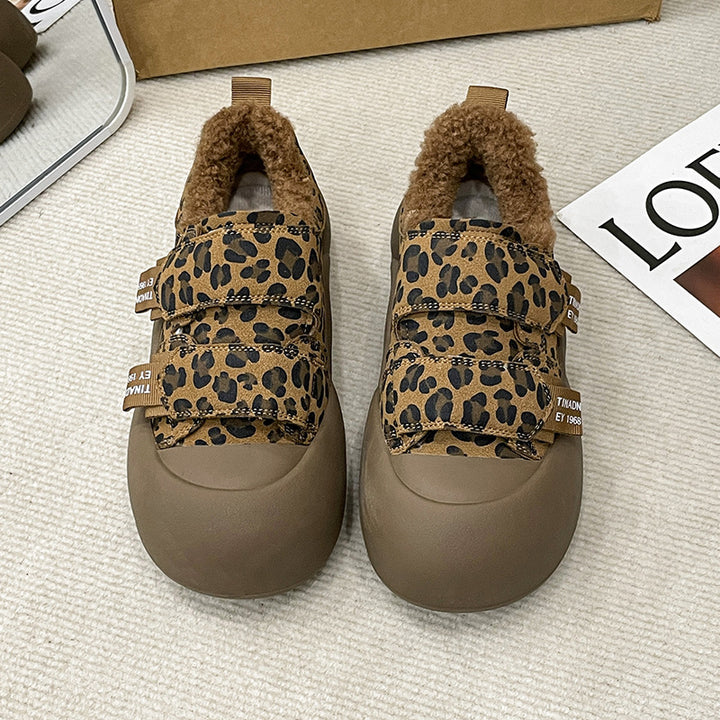 Dame Komfortable Sneakers med elastisk velcro og varmt inderfor Stilla