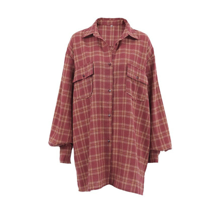 Dame Oversized Karo Skjorte Stilla