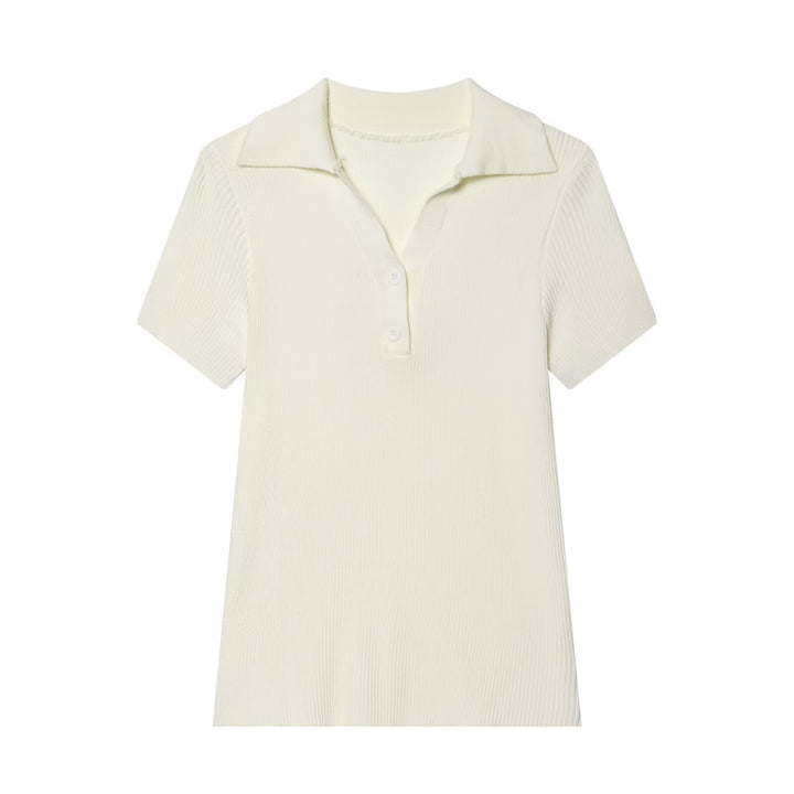 Dame kortærmet polo t-shirt lavet af blødt strikstof Skovae