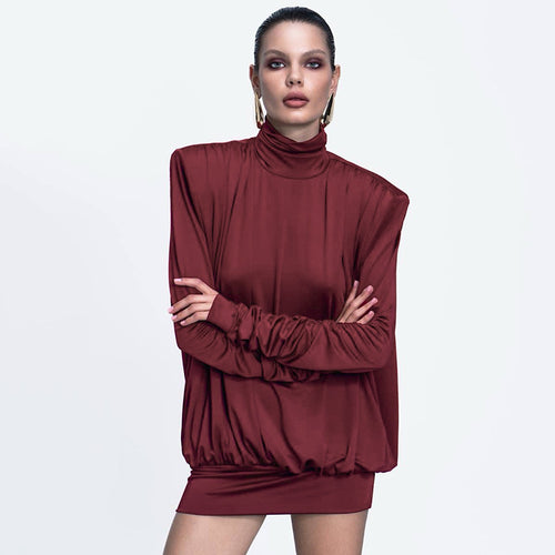 Femme Høj krave Langærmet Relaxed Fit Top Stilla