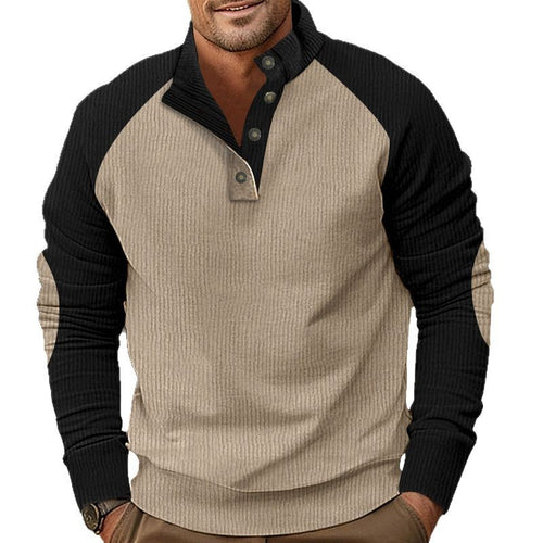 Herre afslappet pullover med ståkrave og struktureret materiale Stilla