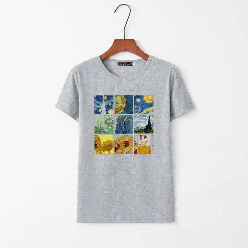Kvinders T-shirt med kreativ kunsttryk Stilla