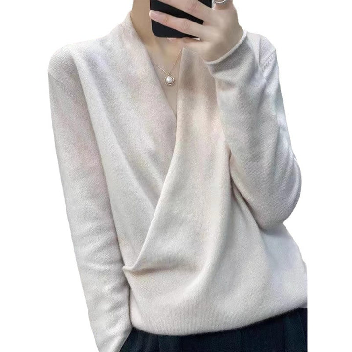 Dame omslagstrøje i blødt cashmere-mix Stilla