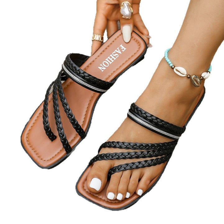 Dame Rem-sandaler med flettet design og skridsikker sål Stilla