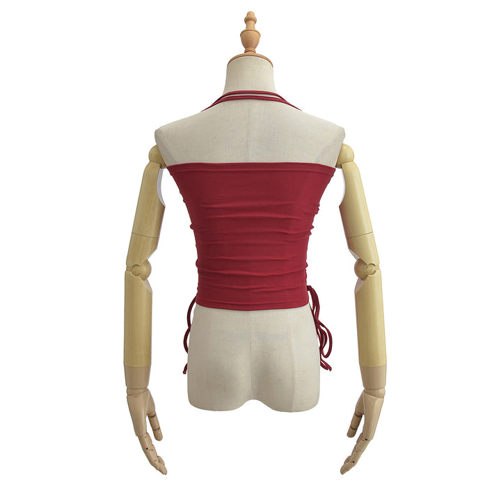 Dame Crop-Top med rynket design og justerbare stropper Stilla