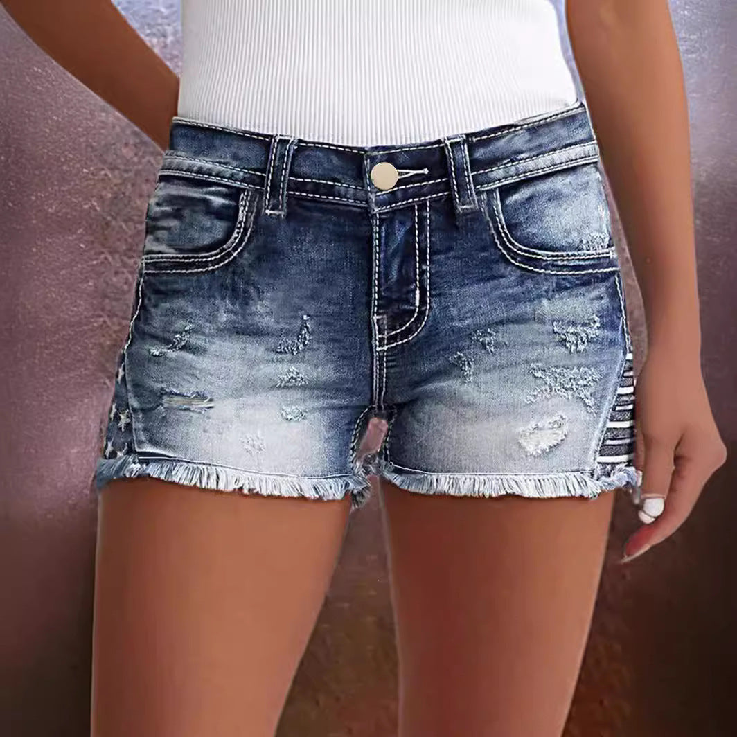 Dame Jeans-shorts i vintage-stil Stilla