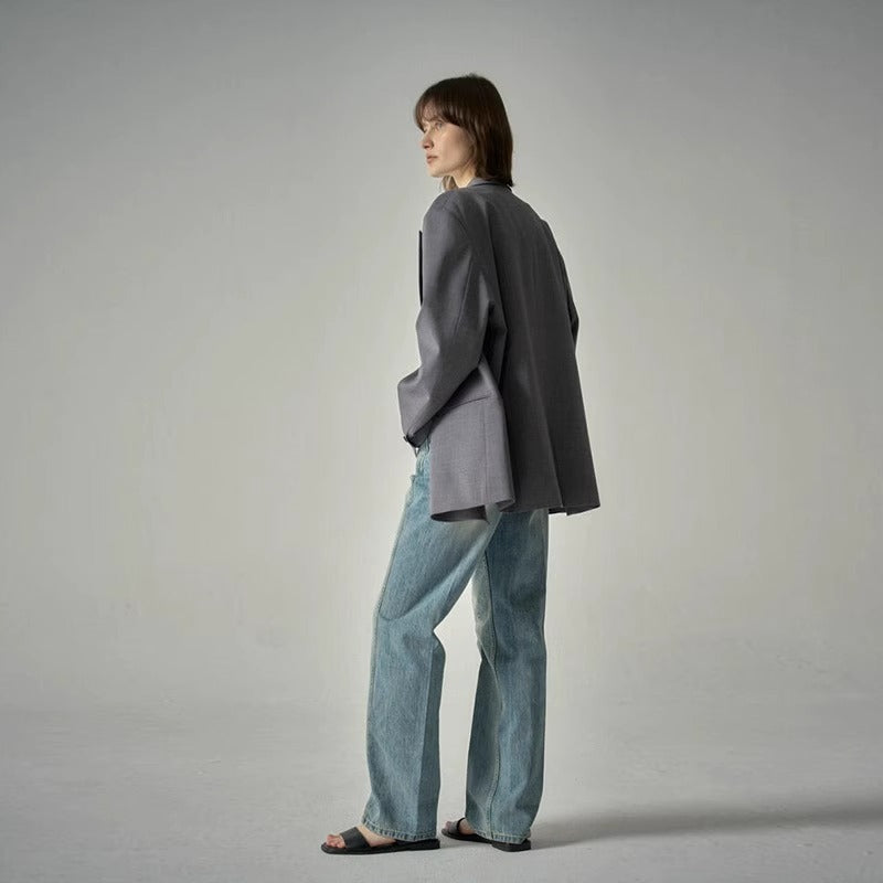 Dame Oversized Blazer lavet af højkvalitetsmateriale med dobbeltknapdetaljer Stilla
