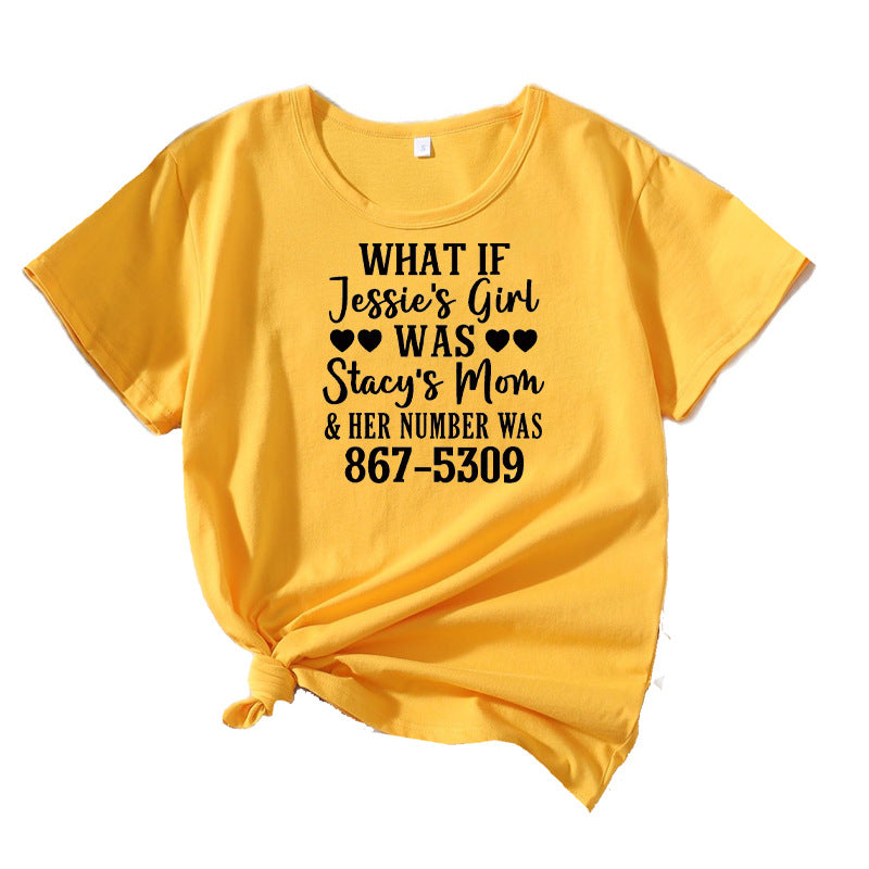 Dame Fritids Humoristisk Grafisk T-shirt Stilla