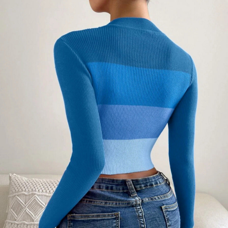Femme Langærmet Ribbet Cropped Top Stilla