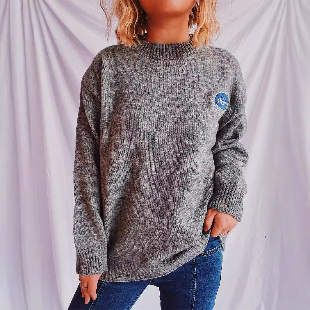 Kvinders cardigan med farverigt motiv Stilla