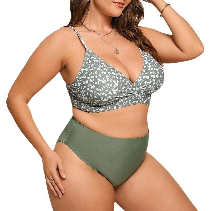 Damer højtaljet bikini med floralt design Skovae