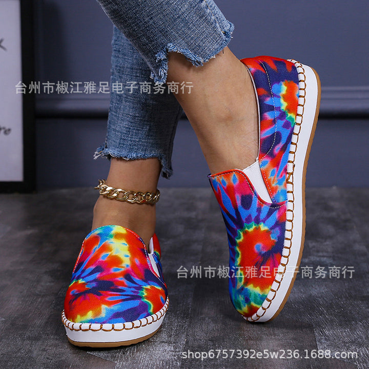 Dame Slip-On Fritidssko med farverigt batik-design og komfortabel sål Stilla
