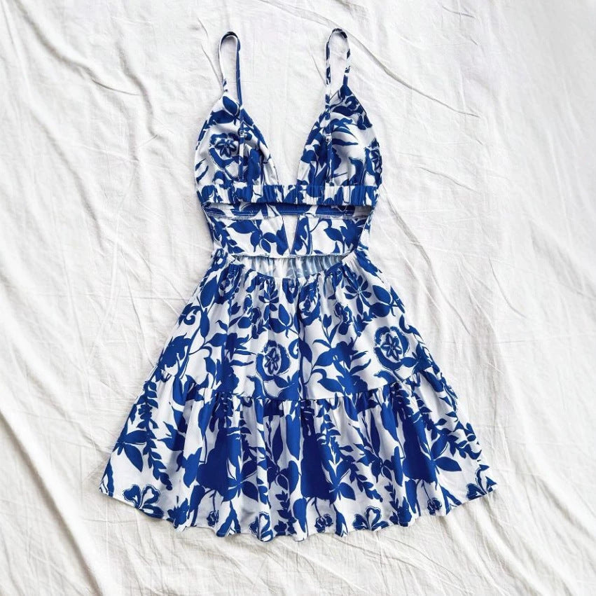 Dame sommerkjole med legende babydoll-snit og blomsterdesign Skovae