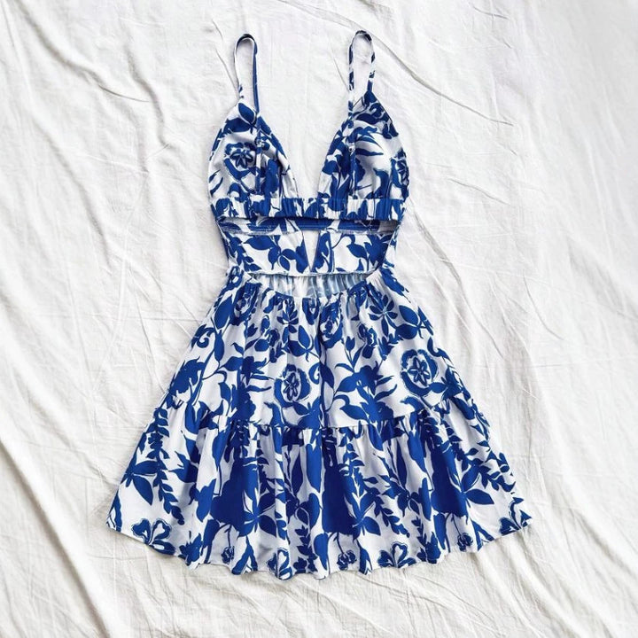 Dame sommerkjole med legende babydoll-snit og blomsterdesign Skovae