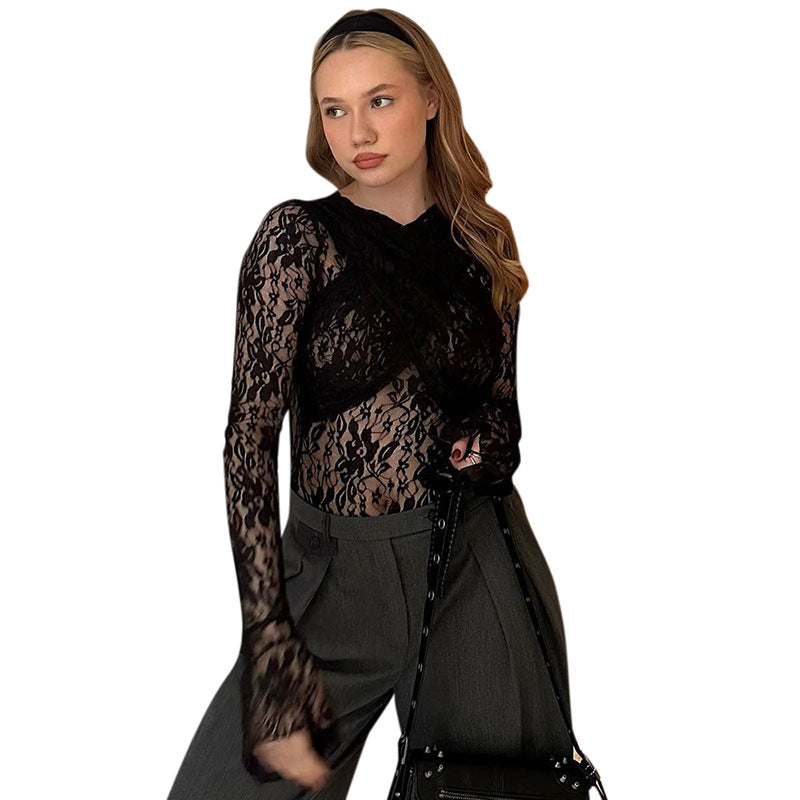 Femme Elegante Spids Langærmet Overdel Stilla