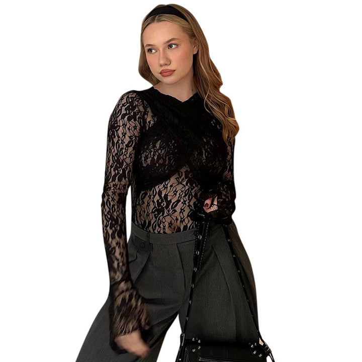 Femme Elegante Spids Langærmet Overdel Stilla