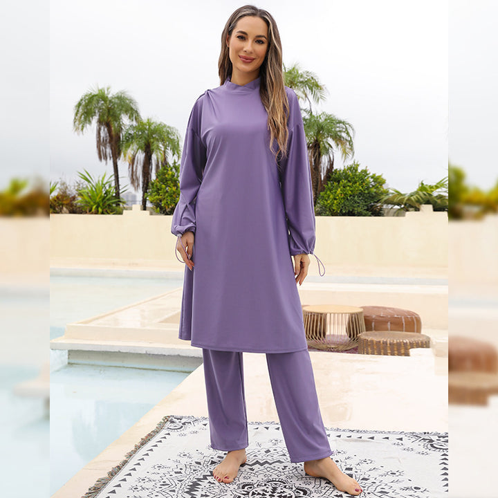 Dame Fashionable strandoutfit med elegante lange ærmer og bred pasform Stilla