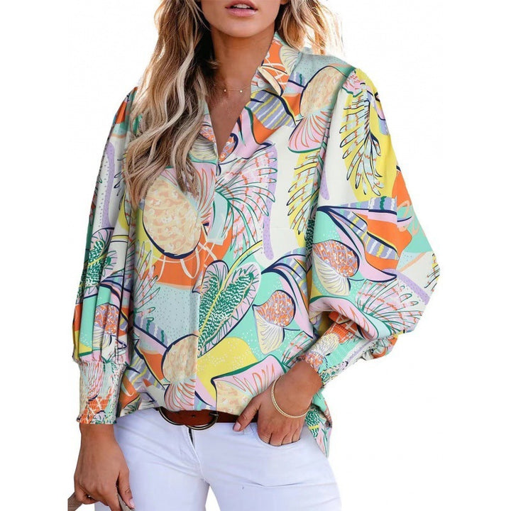 Dame Floral Print Button-Up Bluse Stilla