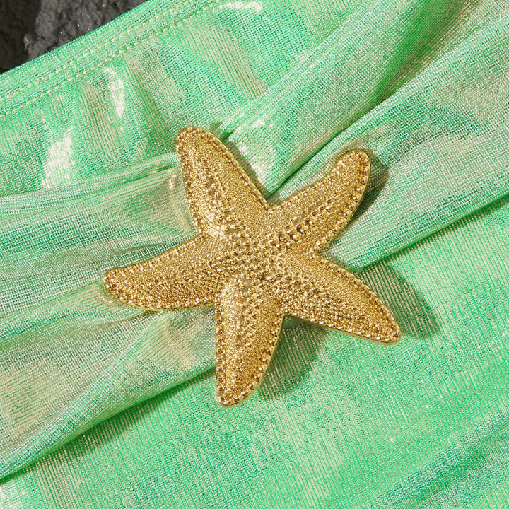 Dame Bikini-sæt med skinnende top og høj talje Stilla