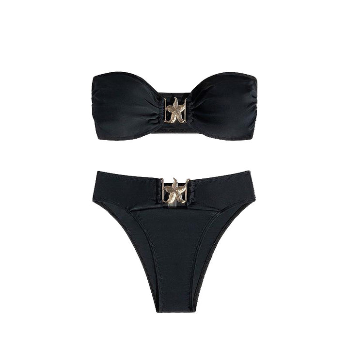 Dame bandeau bikini med elegant designelement Skovae