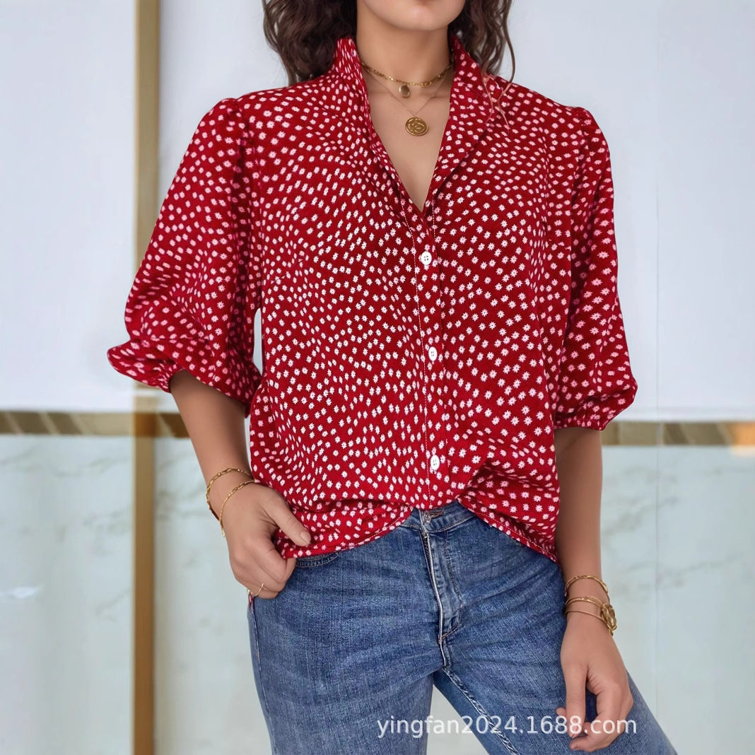 Dame Pletter Knap-Up Bluse Stilla