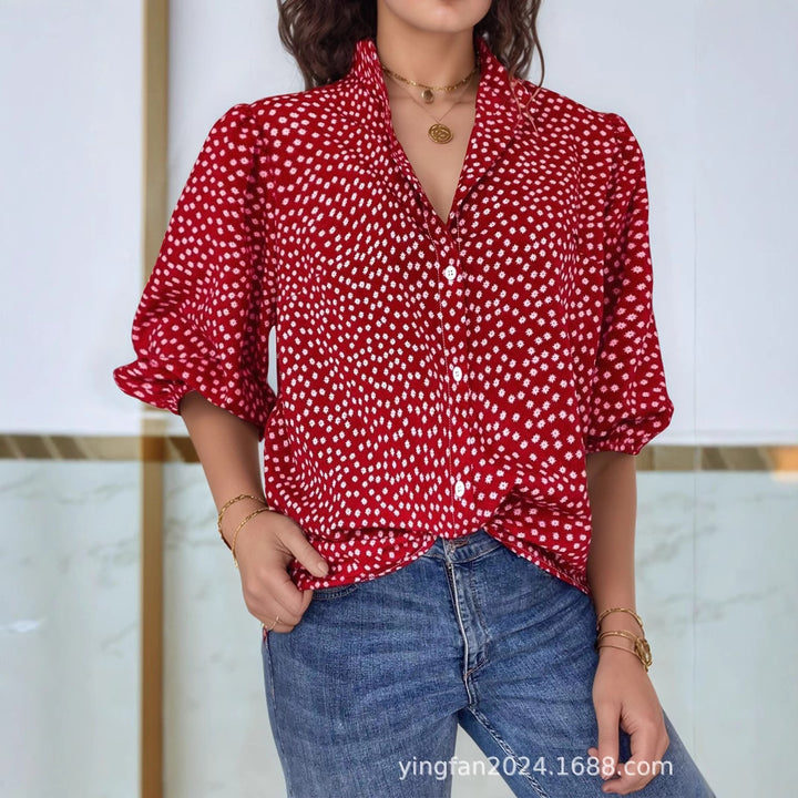 Dame Pletter Knap-Up Bluse Stilla