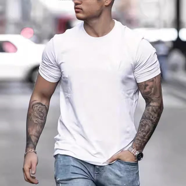 Herrer Basic Rundhals T-Shirt lavet af åndbart materiale Stilla