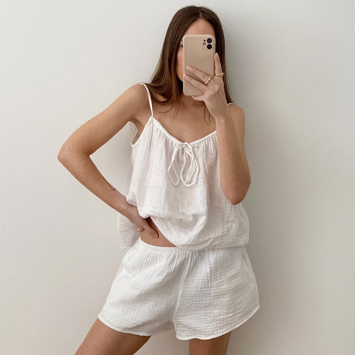 Damer let pyjamasæt med justerbare stropper og elastisk talje Stilla