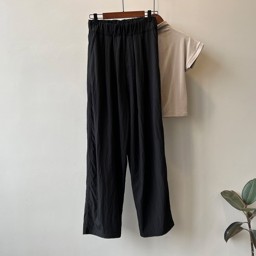 Dame bred sommerbuks i let og åndbart materiale med elastisk linning Stilla