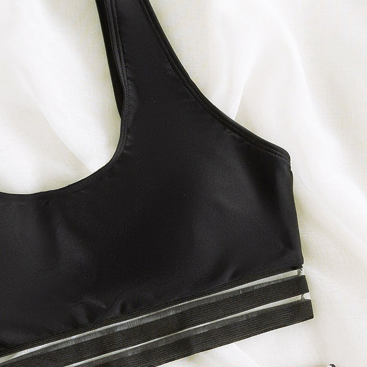 Dame Bikini sæt med trendy dyreprint og sporty crop top Skovae
