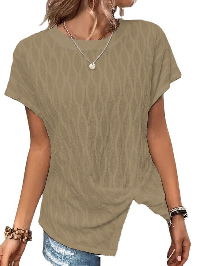 Dame Struktureret Twisted Front T-shirt Stilla