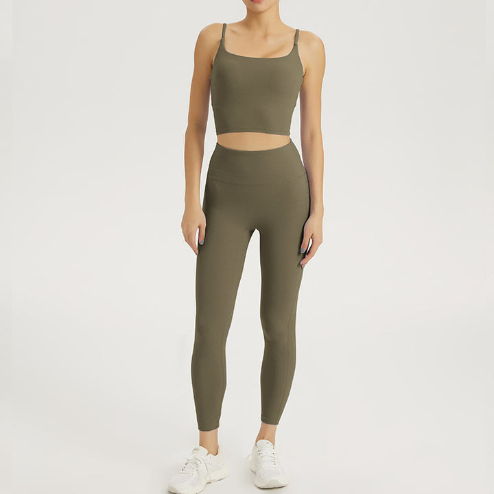 Dame sporty sæt med strapless top og high-waist leggings Stilla