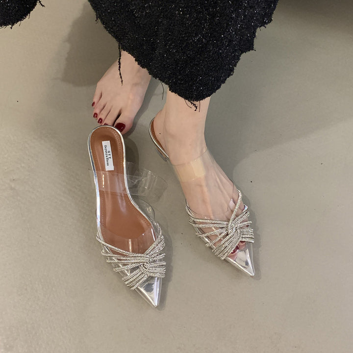 Damer High Heel Sandaler med transparente stropper og funk­lende perledetaljer Stilla