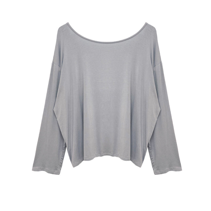 Dame Oversized Langærmet T-shirt med afslappet snit og vid udskæring Stilla