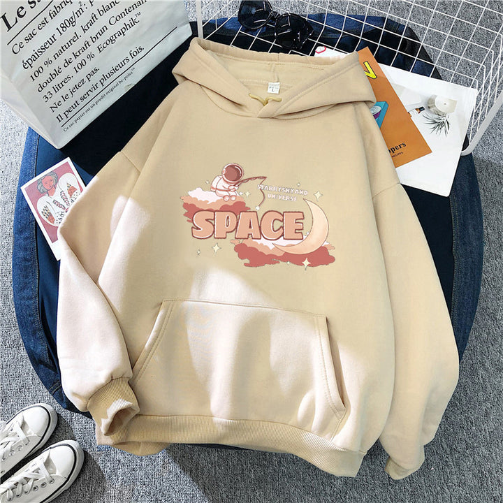 Kvinders hoodie med kreativ rumdesign Skovae