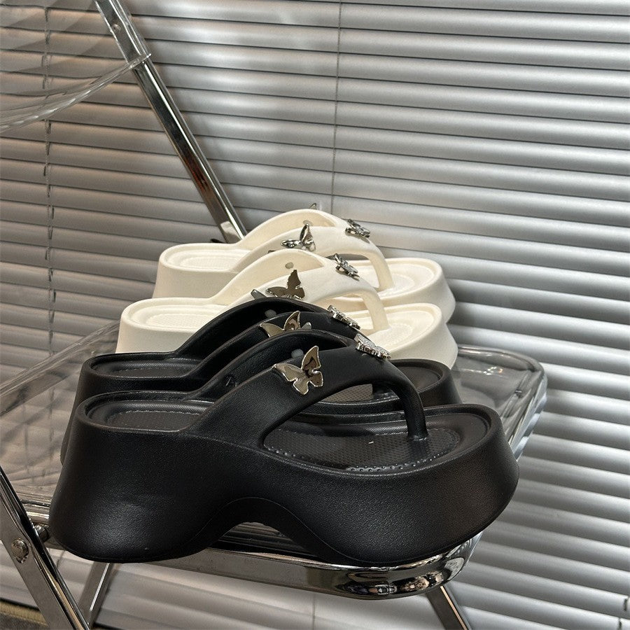 Dame Komfortable Flip-Flops med elegante sommerfugle accenter og ergonomisk sål Stilla