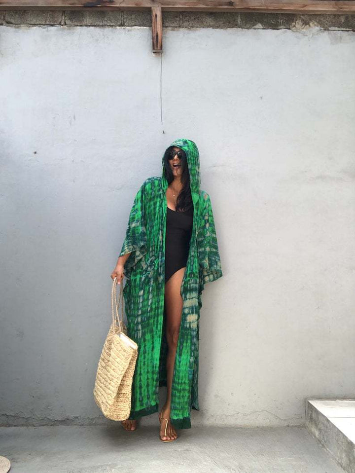Dame Let Hoodie Strand Kaftan Stilla