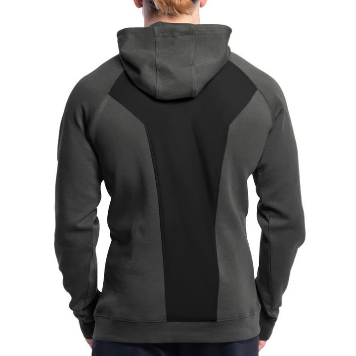 Herrer sports sweatshirts med halv lynlås og kængurulomme Stilla