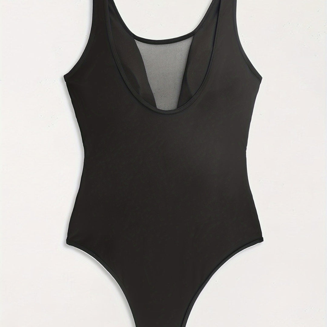 Damer Højskåret Monokini med transparente Mesh-detaljer Skovae