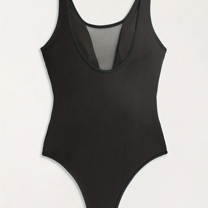 Damer Højskåret Monokini med transparente Mesh-detaljer Skovae