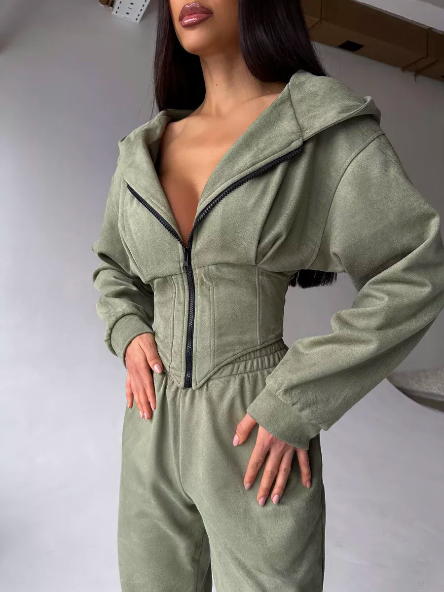 Dame moderat jumpsuit med tætsiddende design og innovativ lynlås Stilla