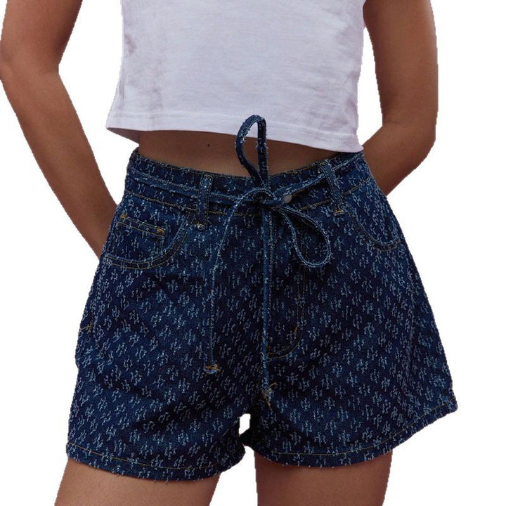 Dame denim shorts med justerbar talje og afslappet pasform Stilla