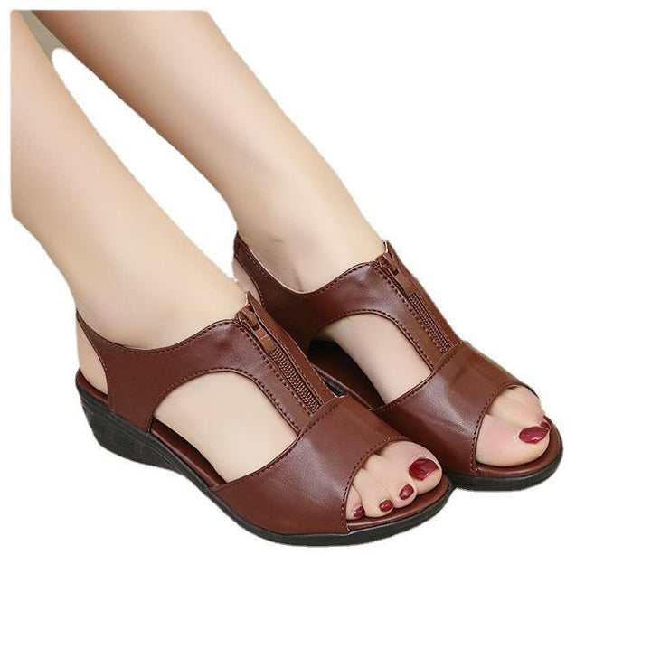 Dame Plateau-Sandaler med moderne lynlås og elegant åben tåparti Stilla