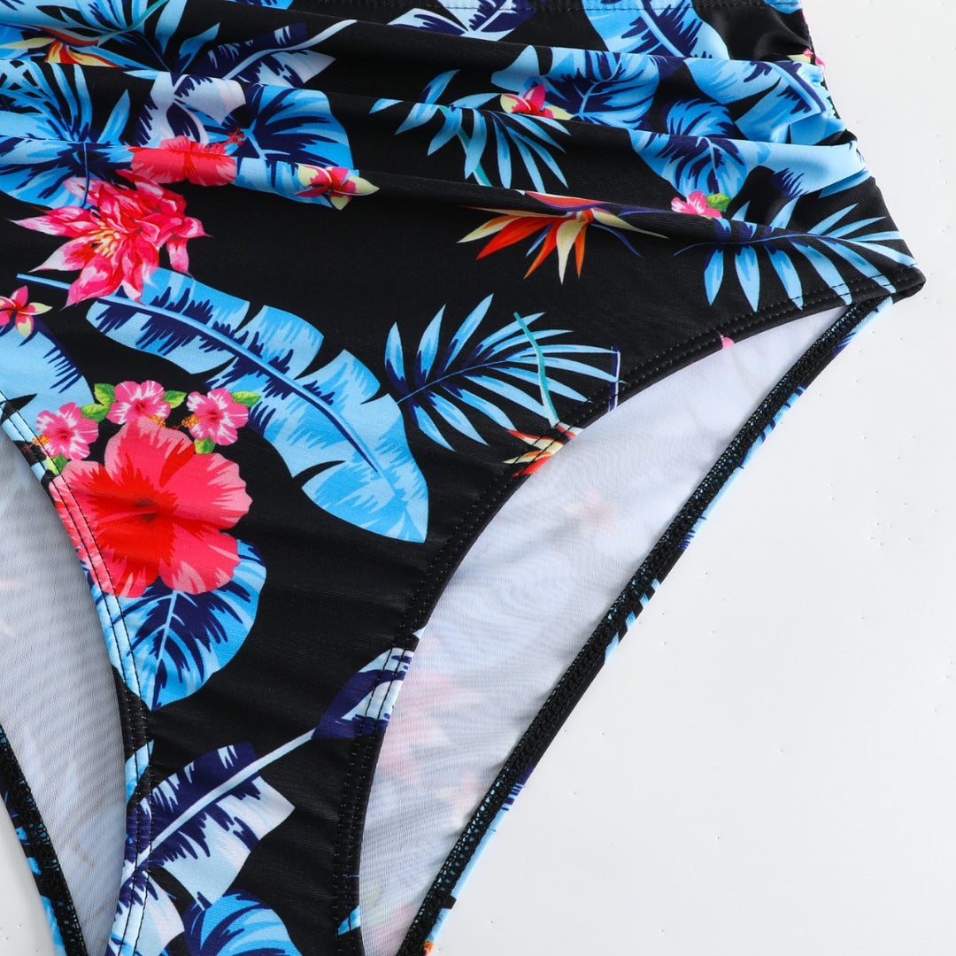 Dame Højt skåret Blomsterdesign Bikini-sæt Stilla 1750838993