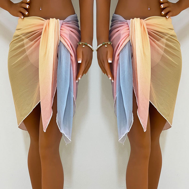 Dame luftig strandkimono i let materiale Skovae