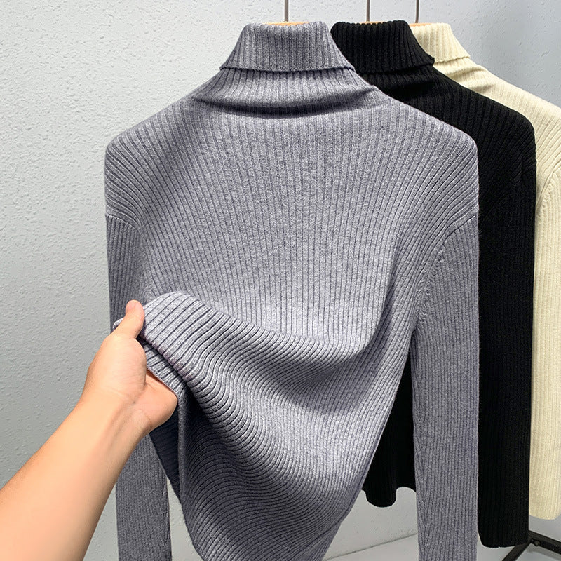 Dame rullekrave sweater i fin ribstrik Stilla