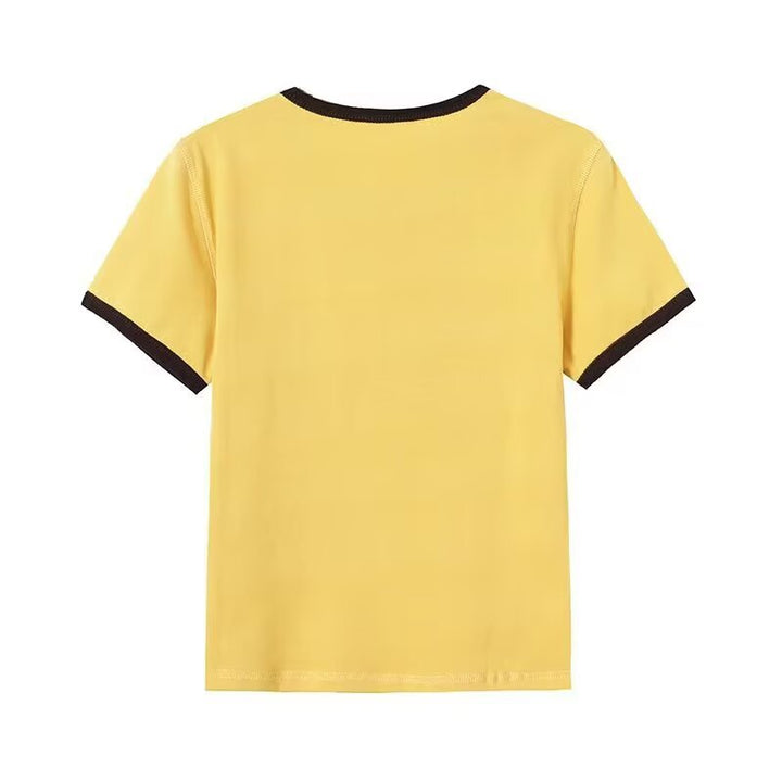 Dame Vintage T-shirt med rund halsudskæring og iøjnefaldende grafiktryk Skovae